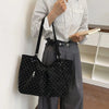 Polka Dot Shoulder Tote Bag with Adjustable Strap