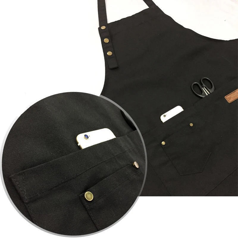 Stain-Resistant Kitchen Apron with Front Pocket