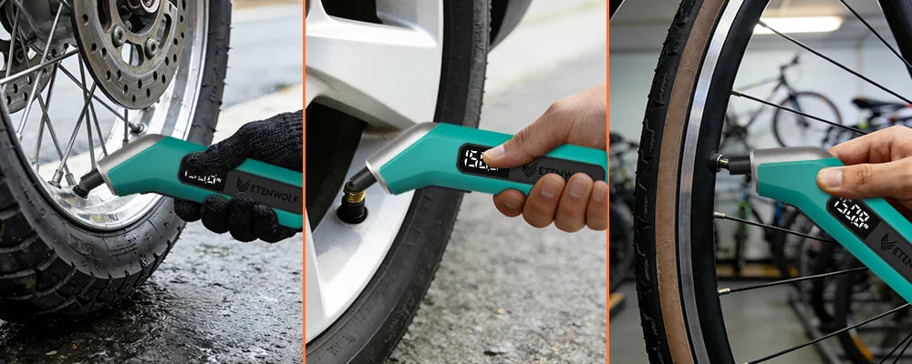 Digital Tire Pressure Gauge with Backlit Display and 3–200 PSI Range