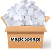 A box filled with white multi-purpose magic cleaning sponges.