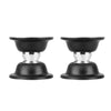 A pair of black magnetic door catches with silver accents for RVs, campers, and trailers