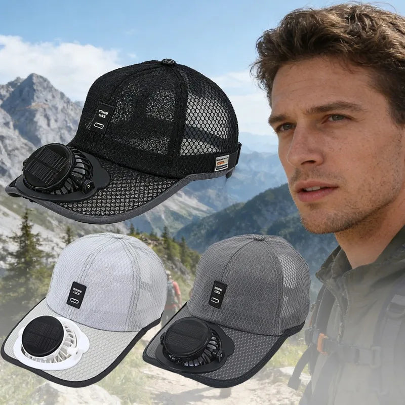 Solar-Powered Cooling Fan Baseball Cap