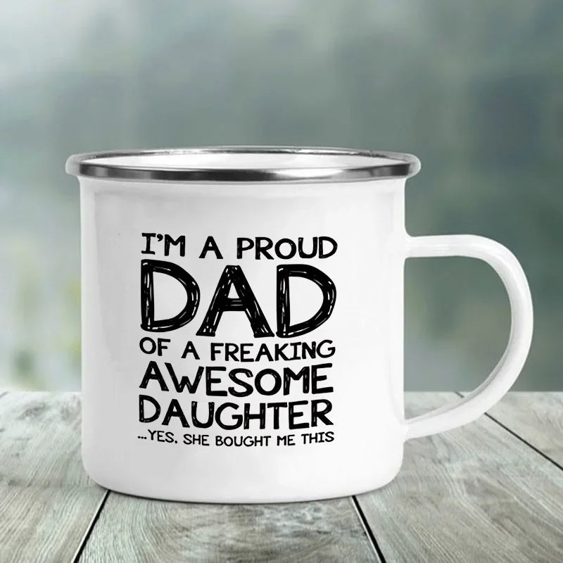 Dad Joke Enamel Camping Mug