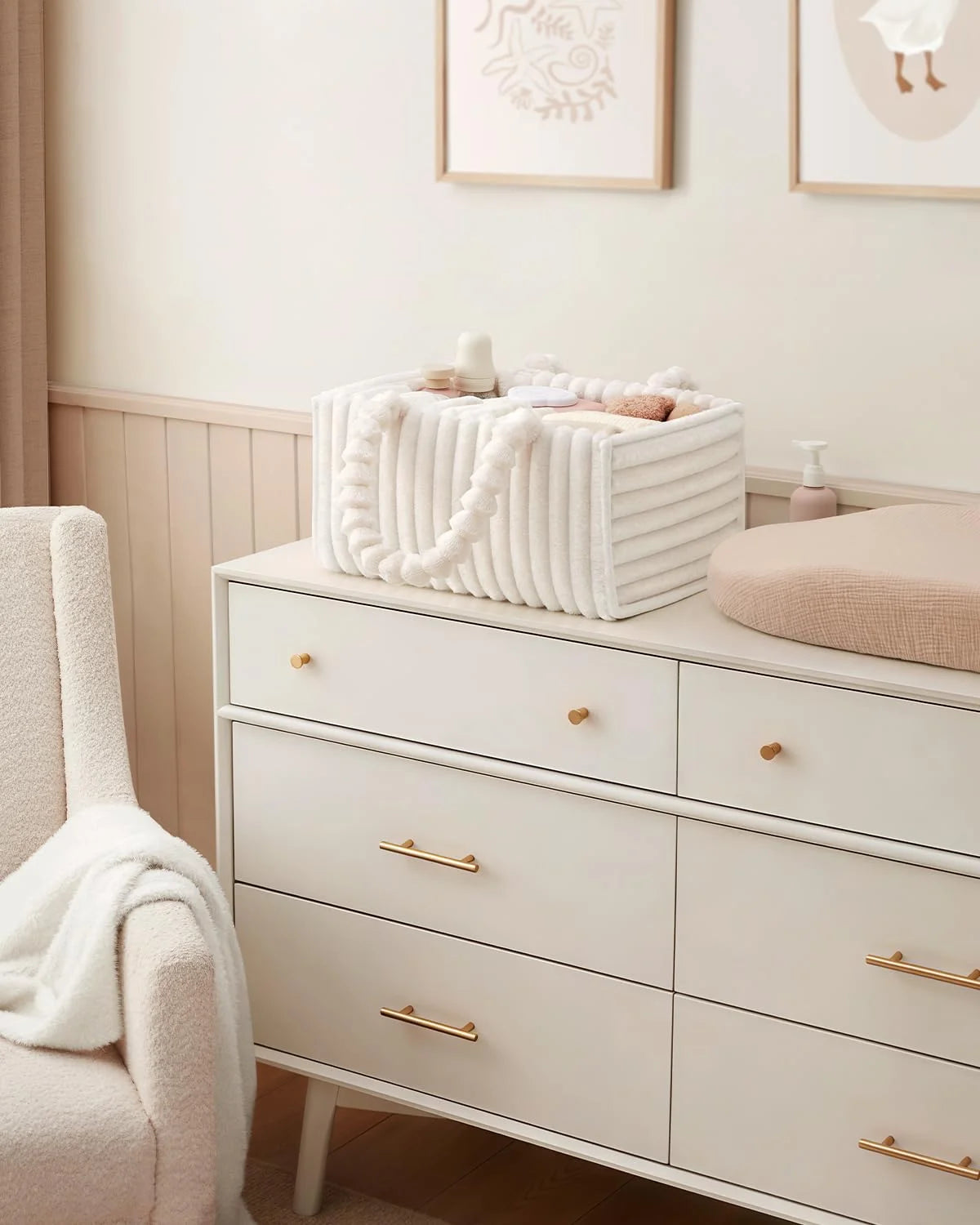 Flannel Diaper Caddy Organizer with Gift Packaging