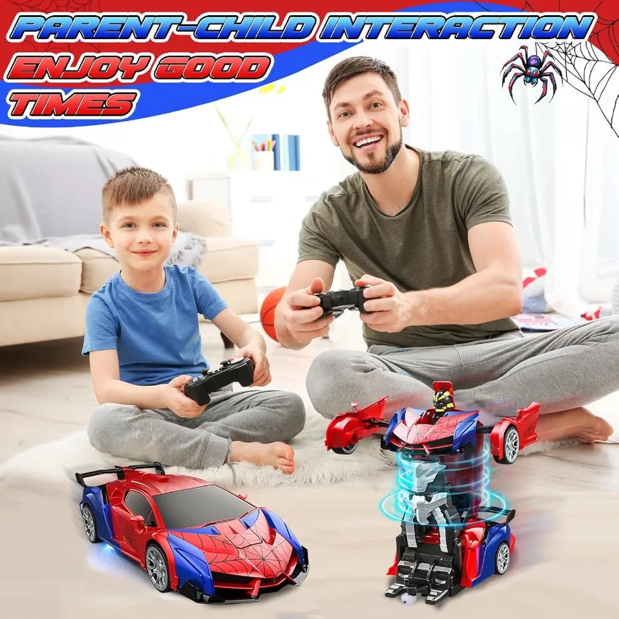 2-in-1 Transforming RC Car & Robot with LED Lights