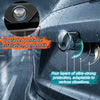 Close-up of a camera protective cover installed on a car body, showing layers of protection.