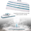 Replacement microfiber pads for Black & Decker steam mops shown with a white cleaning cloth and a steam mop.