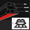 A black L-shaped door seal strip shown in profile with three distinct layers labeled First, Second, and Third.