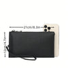 Elegant PU Leather Clutch with Dual Compartments and Wristlet Strap