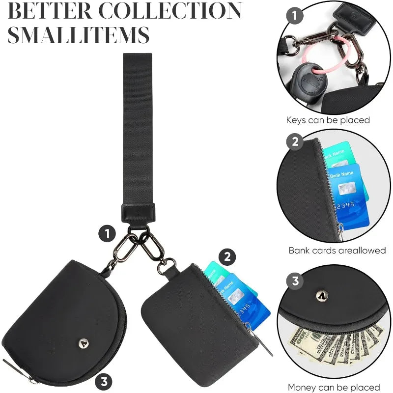 Mini Keychain Wallet with Wristlet Strap