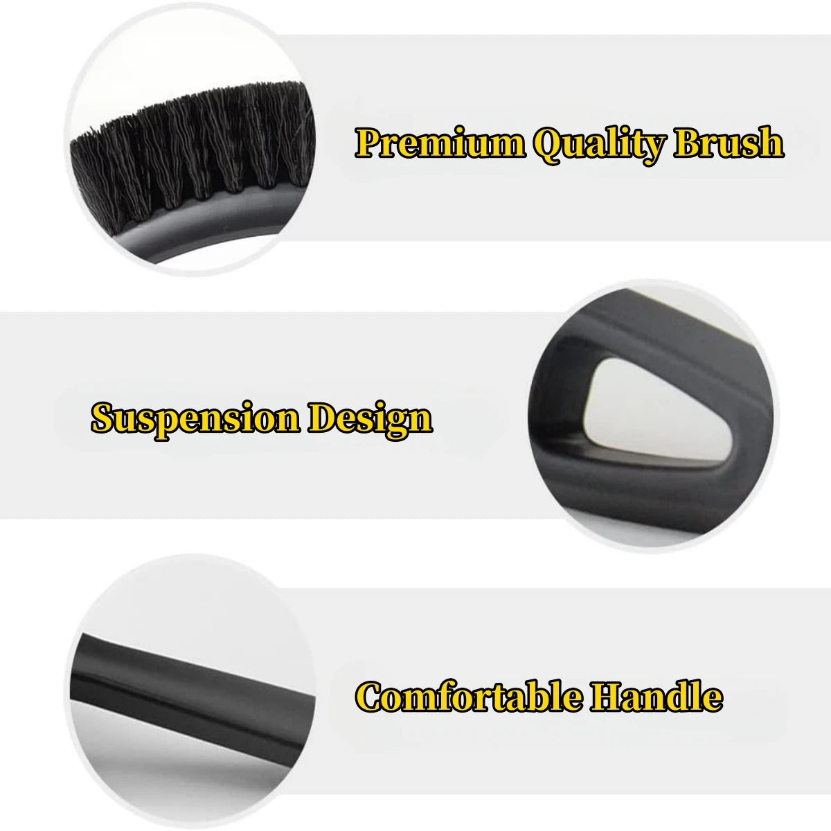 6-Piece Car Detailing Brush Set for Wheels, Dashboards & Vents