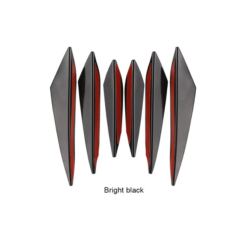 Universal Front Bumper Splitter Kit - 6-Piece Car Styling Fins