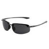 Rimless polarized sports sunglasses with a black lens and lightweight TR90 frame
