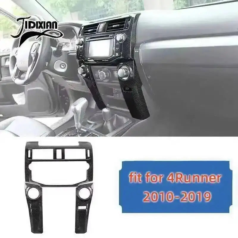 Carbon fiber trim kit for a Toyota 4Runner showing interior dashboard components.