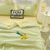 Lightweight Washed Cotton Quilt Set – Breathable Summer Bedding with Printed Pattern
