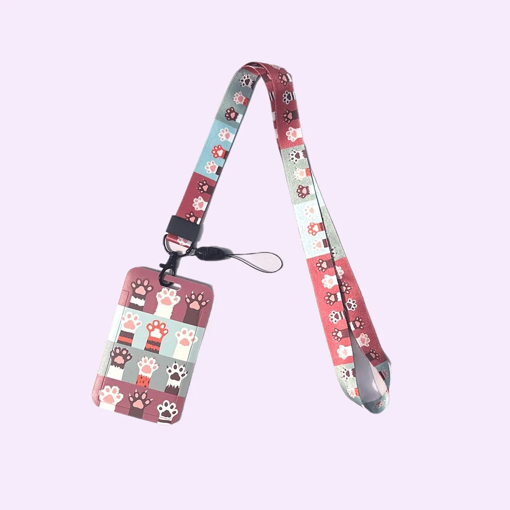 Retro Tape Design Lanyard with Card Holder