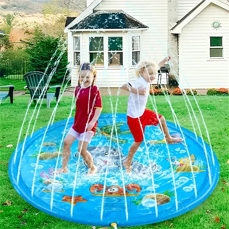 Inflatable Dolphin Splash Mat with Water Spray System