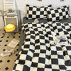 Black and White Plaid Duvet Cover Set with Pillowcases