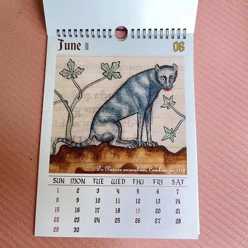 Medieval Cat Wall Calendar 2026