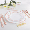 Elegant White Plastic Plates with Gold Rim