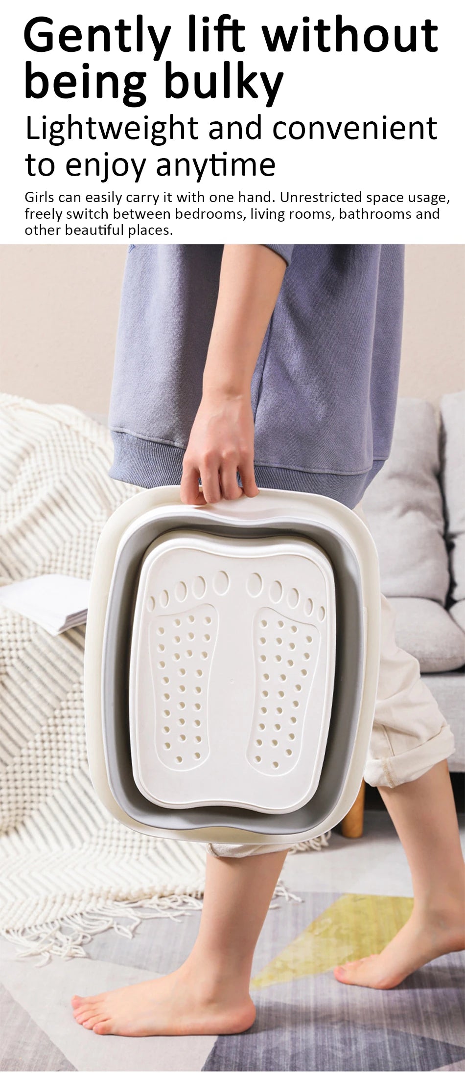 Foldable Foot Bath Tub – Portable Ergonomic Basin for Home & Travel