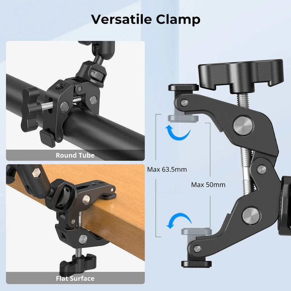 Adjustable Magic Arm with Crab Clamp and Phone Holder