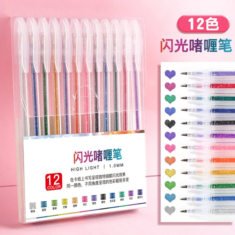 Set de Stylos Gel Brillants - Retractable et Action à Clic