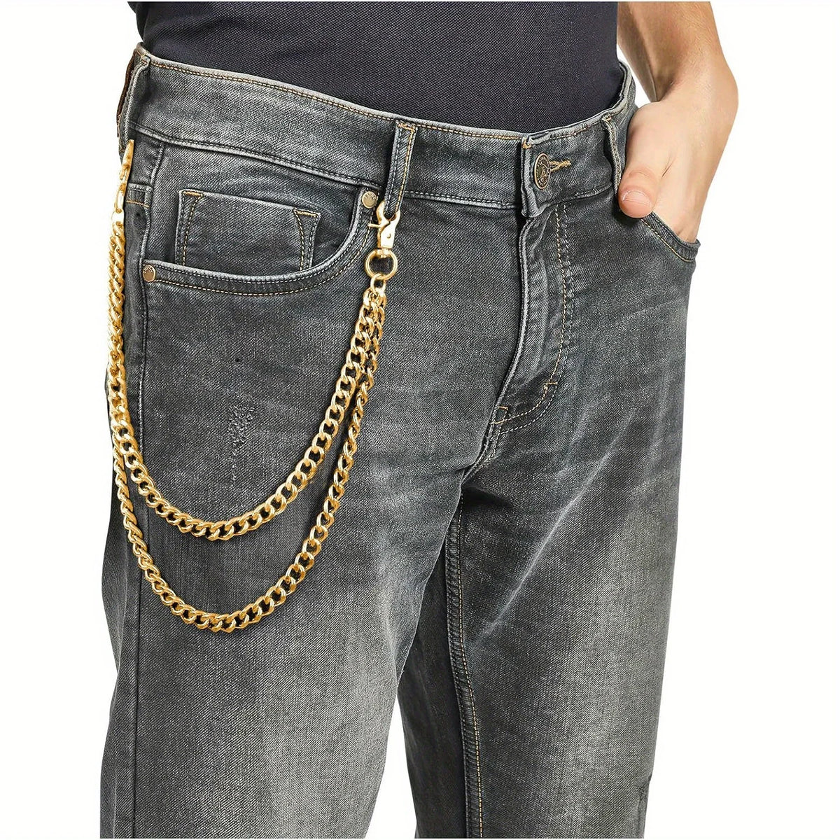 Punk Wallet Chain with Lobster Clasps for Keys and Belt