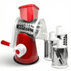 Multi-Function Rotary Cheese Grater with Suction Base and Round Mandoline Slicer