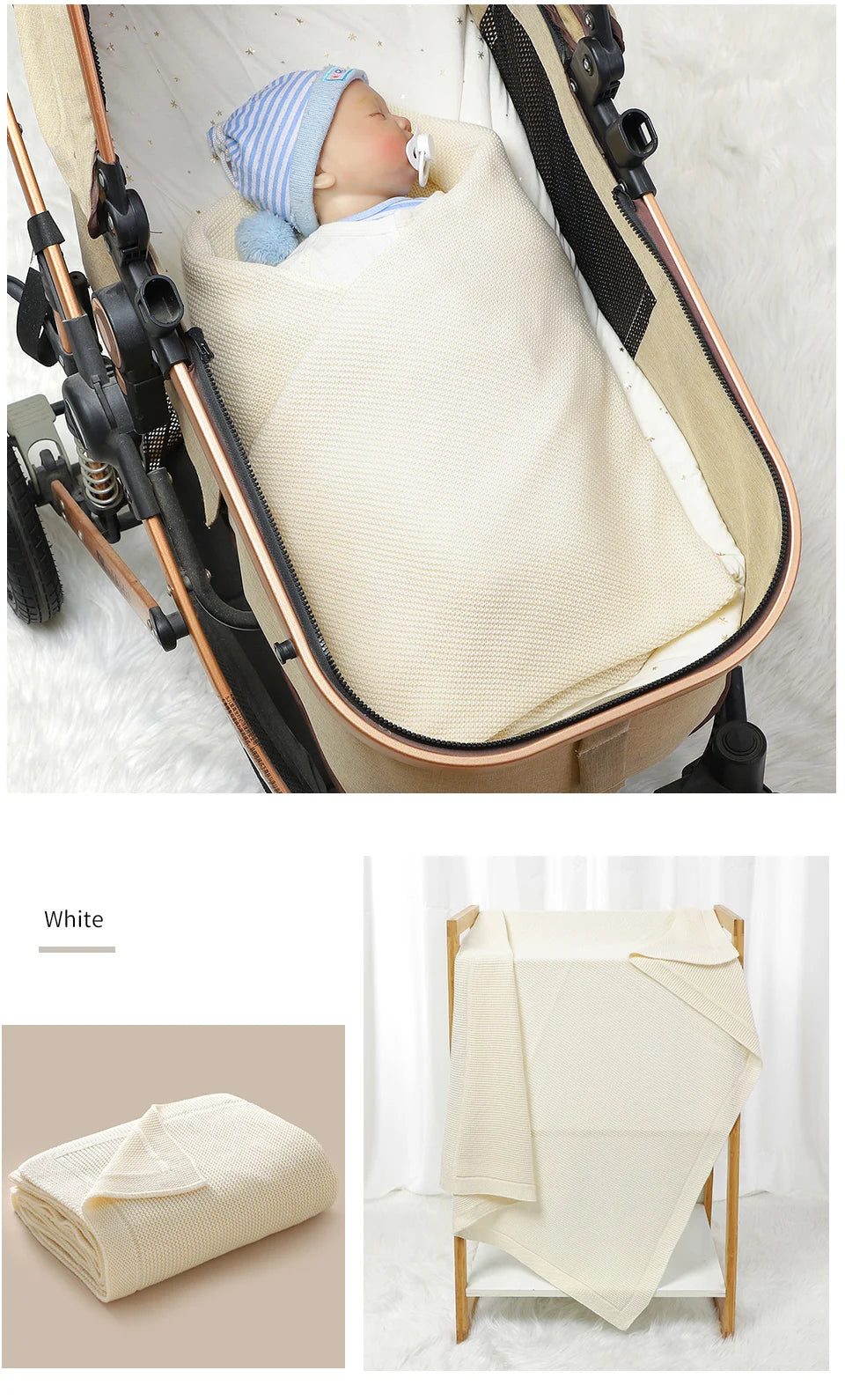 Soft Cotton Baby Swaddle Blanket – All-Season, Multi-Use