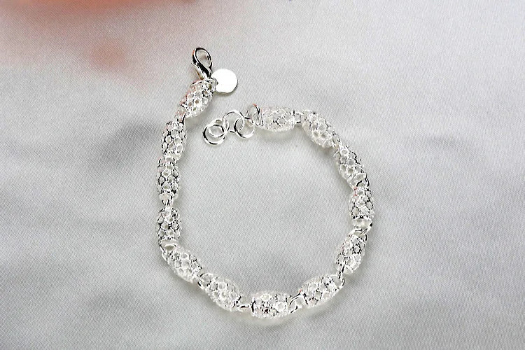 Sterling Silver Geometric Chain Bracelet