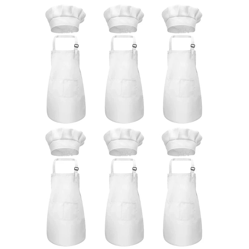 Kids' Chef Apron and Hat Set – Waterproof Cooking & Painting Smock for Boys and Girls