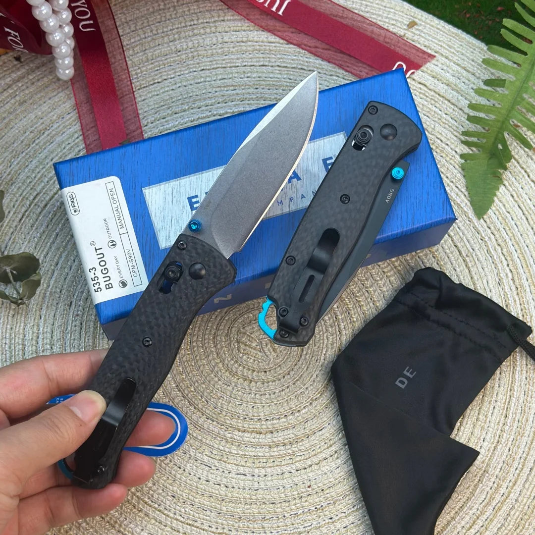 Premium S90V Steel Folding Knife with Carbon Fiber Handle