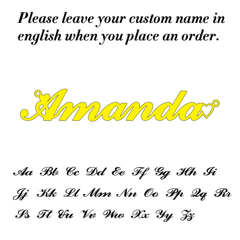 Personalized Cursive Name Necklace in Stainless Steel