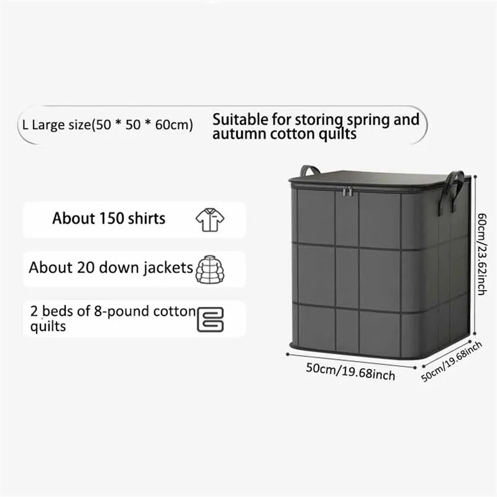 Large Foldable Non-Woven Storage Bag with Zipper and Handles