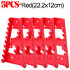 Five red heavy-duty ABS wrench organizer trays with multi-slot storage racks