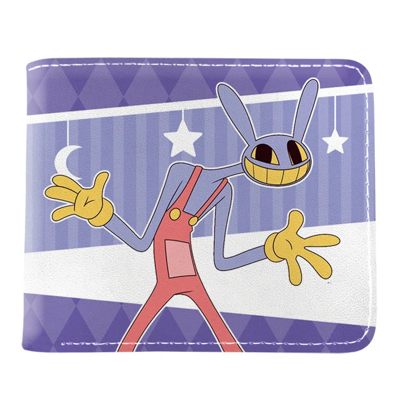 PU Leather Bifold Card Holder Wallet with Cartoon Print