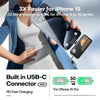 Compact 5000mAh Power Bank with Built-in USB-C Cable
