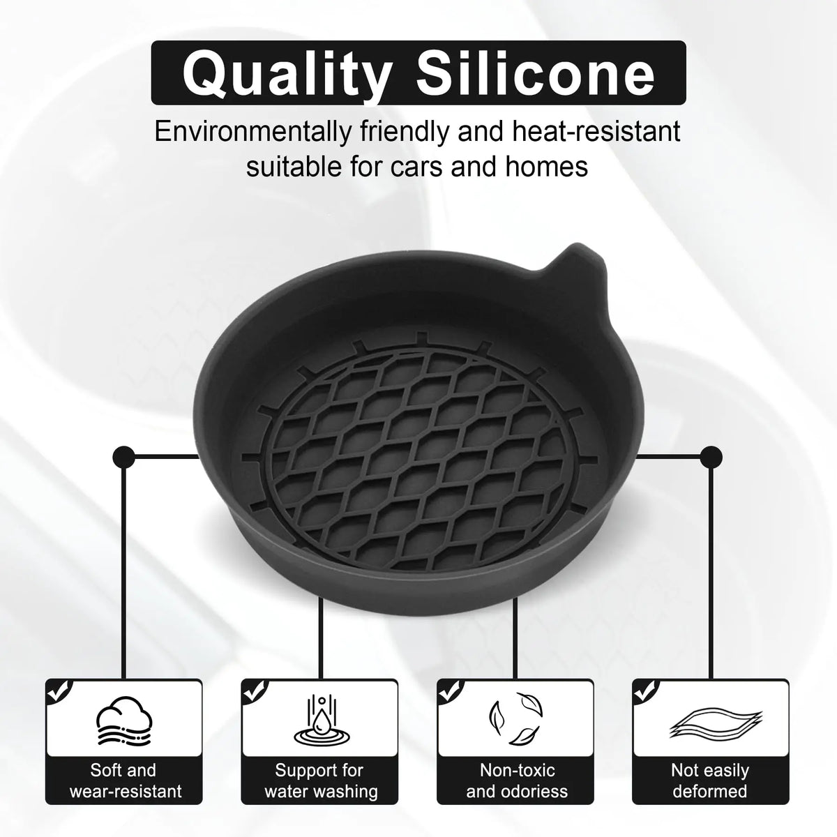 Non-Slip Silicone Car Cup Holder Coasters