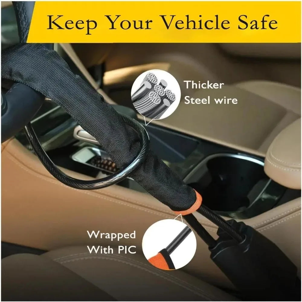 Universal Adjustable Steering Wheel Lock for Car Theft Prevention