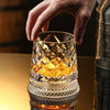 Rotating Crystal Whiskey Tumbler with Base