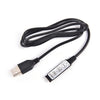 Black USB Bluetooth RGB LED strip controller with an included IR remote and cable