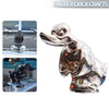 A detailed resin duck hood ornament for cars and motorcycles, showing a close-up view of the sculpted animal.