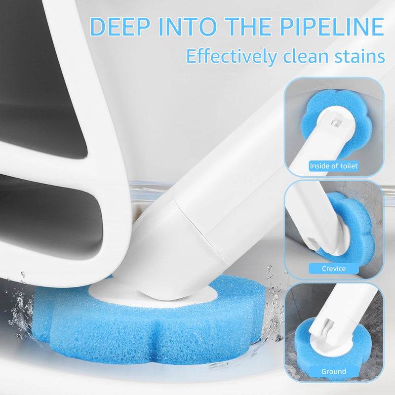 Wall-Mounted Disposable Toilet Brush with Replaceable Heads