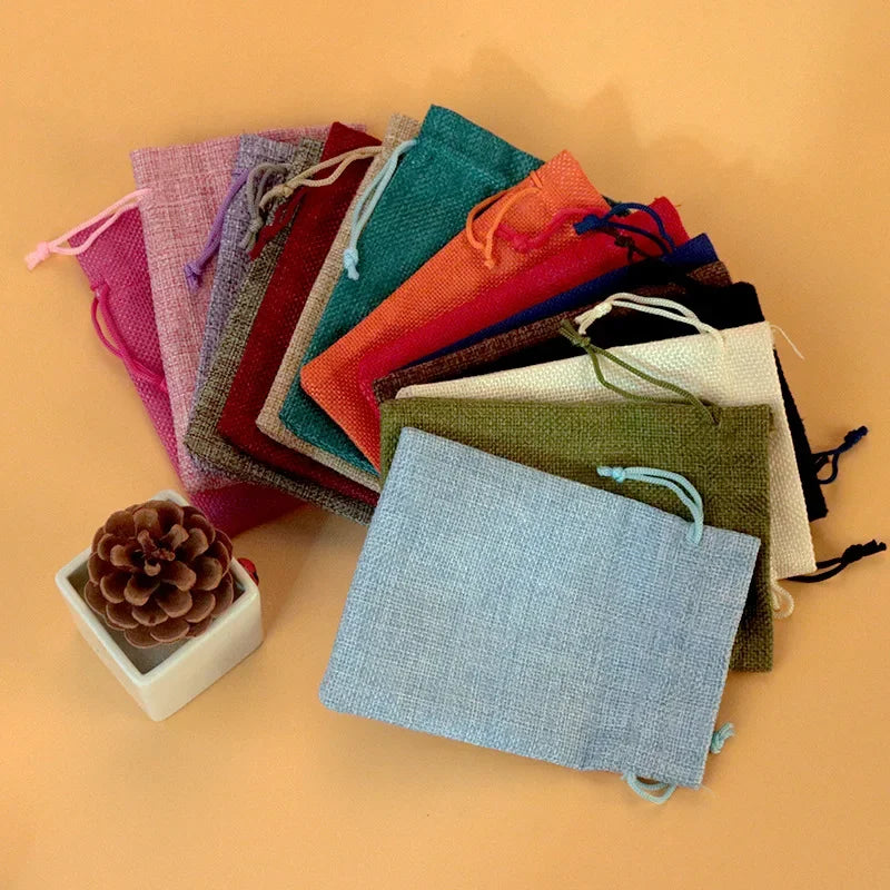 Natural Jute Gift Bags with Drawstring (5 Sizes)