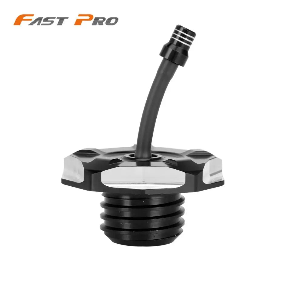 Black CNC aluminum gas cap for Honda CRF110 and CRF125 motorcycles
