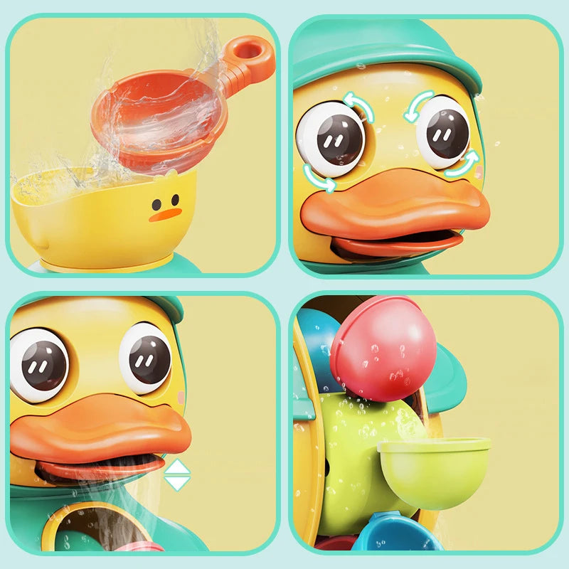 Duck Bath Toy with Rotating Water Wheels for Toddlers