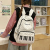 Polka Dot Backpack with Piano Key Design – Large Capacity Travel Daypack