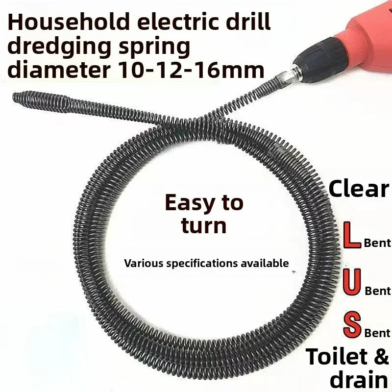 Flexible Drain Cleaning Snake with Drill Adapter