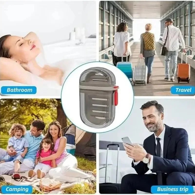 Leakproof Travel Soap Case with Drainage Tray
